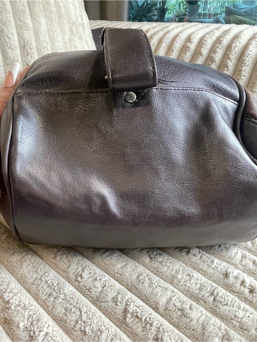 Vintage 70,s Hippie Patchwork Leather Crossbody Sling - Brown, Black - Picture 5 of 10
